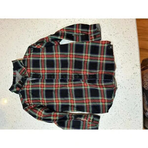 kenneth Cole long sleeve button up plaid shirt red and green boys 4T